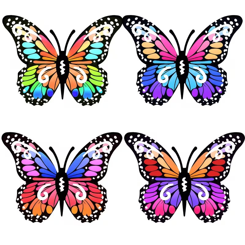 4pcs Colorful metal butterfly  - Art Craft Butterfly recension och pris