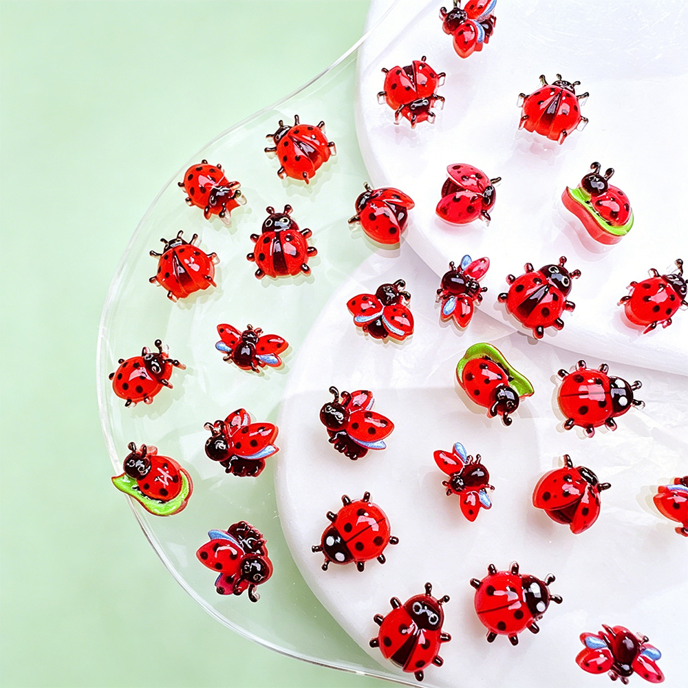50Pcs 3D Cartoon Ladybug Resin - Art Craft Ladybug recension och pris