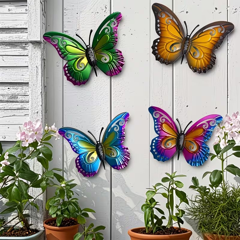 4pcs Colorful Metal butterfly  - Art Craft Butterfly recension och pris