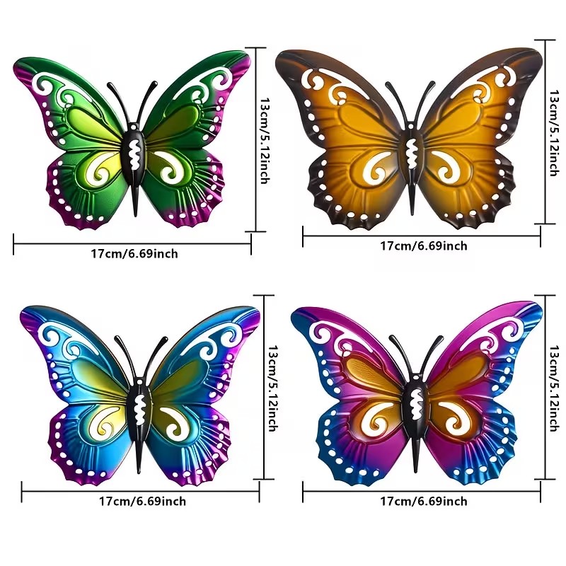 4pcs Colorful Metal butterfly  - Art Craft Butterfly recension och pris