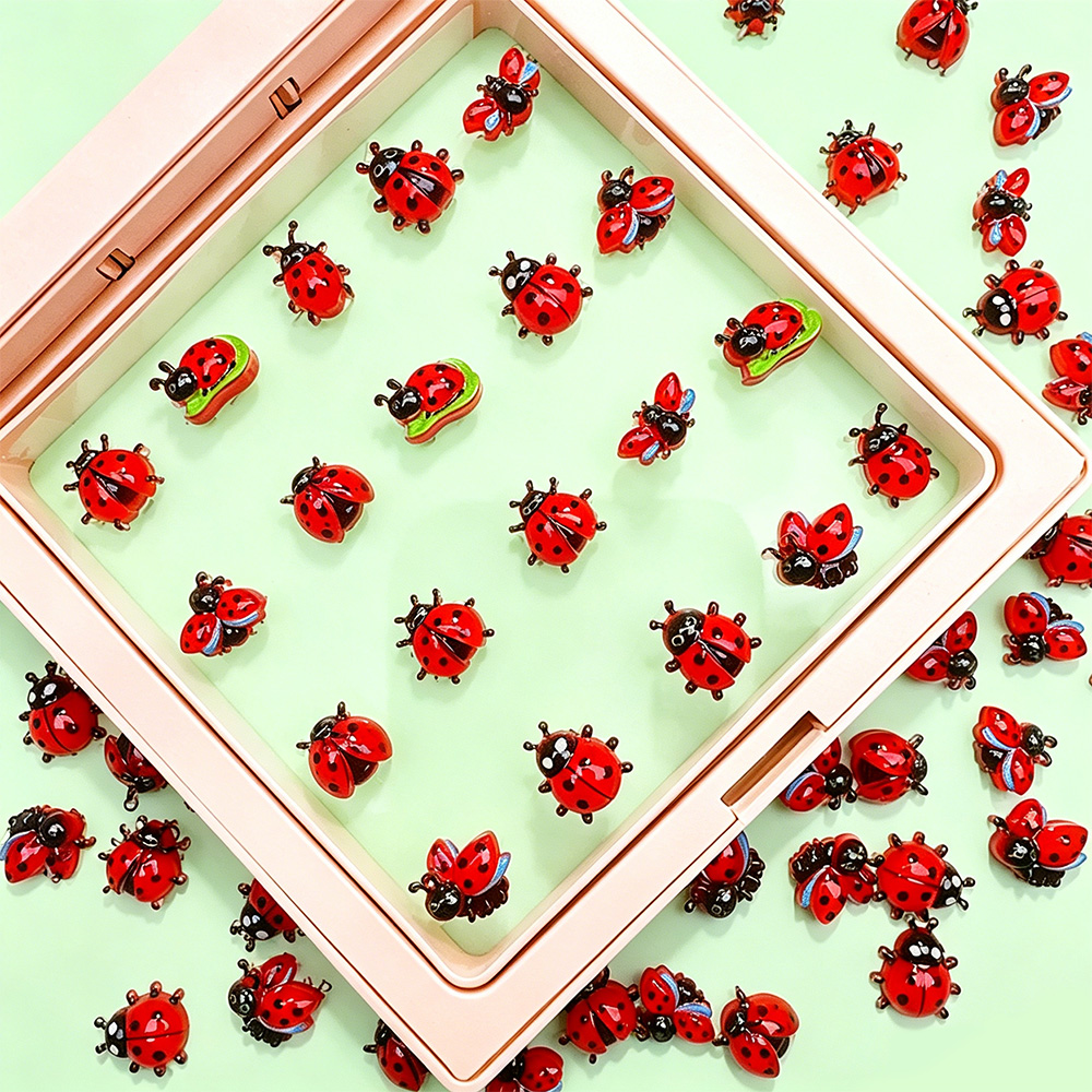 50Pcs 3D Mixed Red Ladybug Nai - Art Craft Ladybug recension och pris