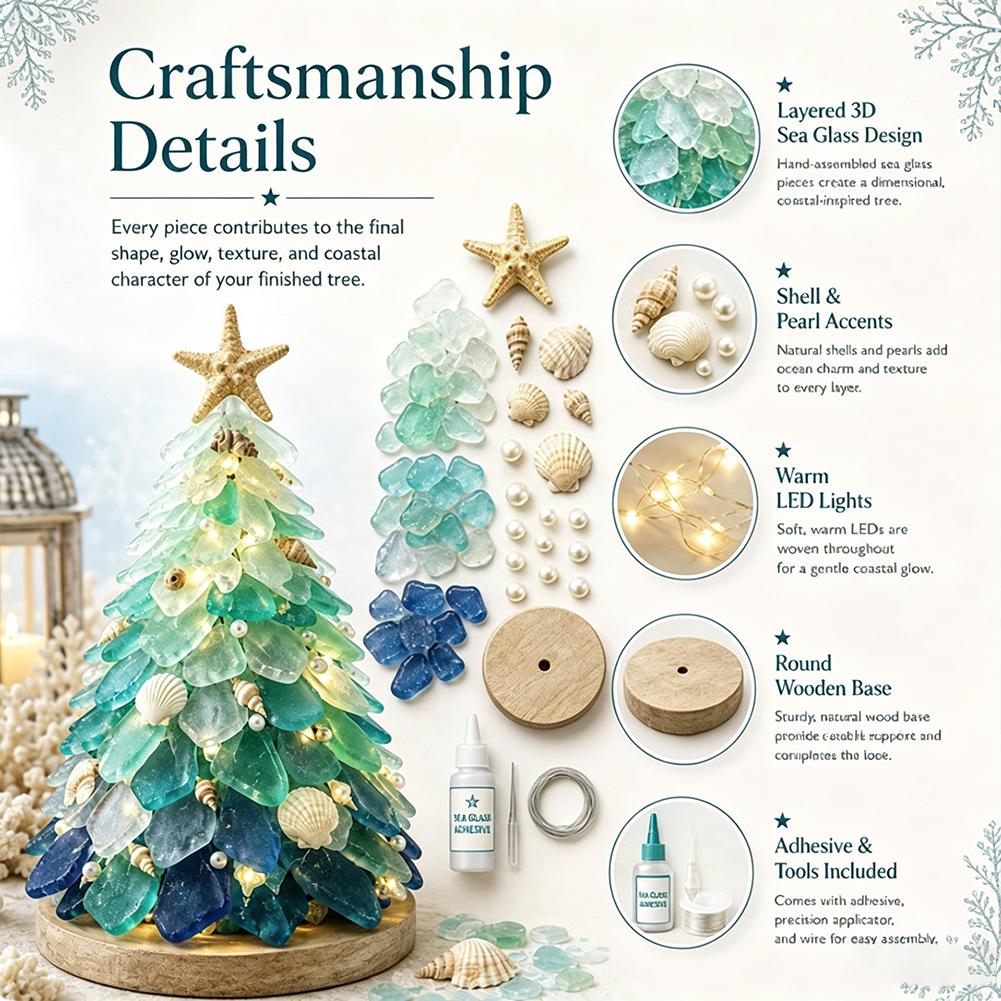 3D Sea Glass Christmas Tree De - Art Craft Gifts For Adults recension och pris