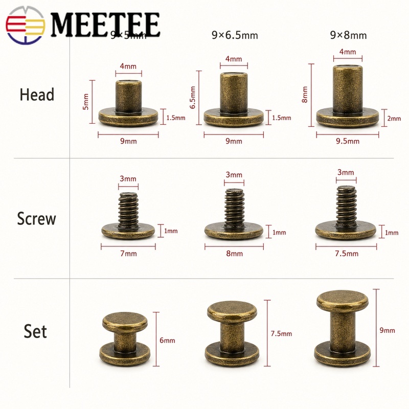 50/100Pcs 5-8mm Metal Screw Ri - Bookbinding Supply Kit recension och pris