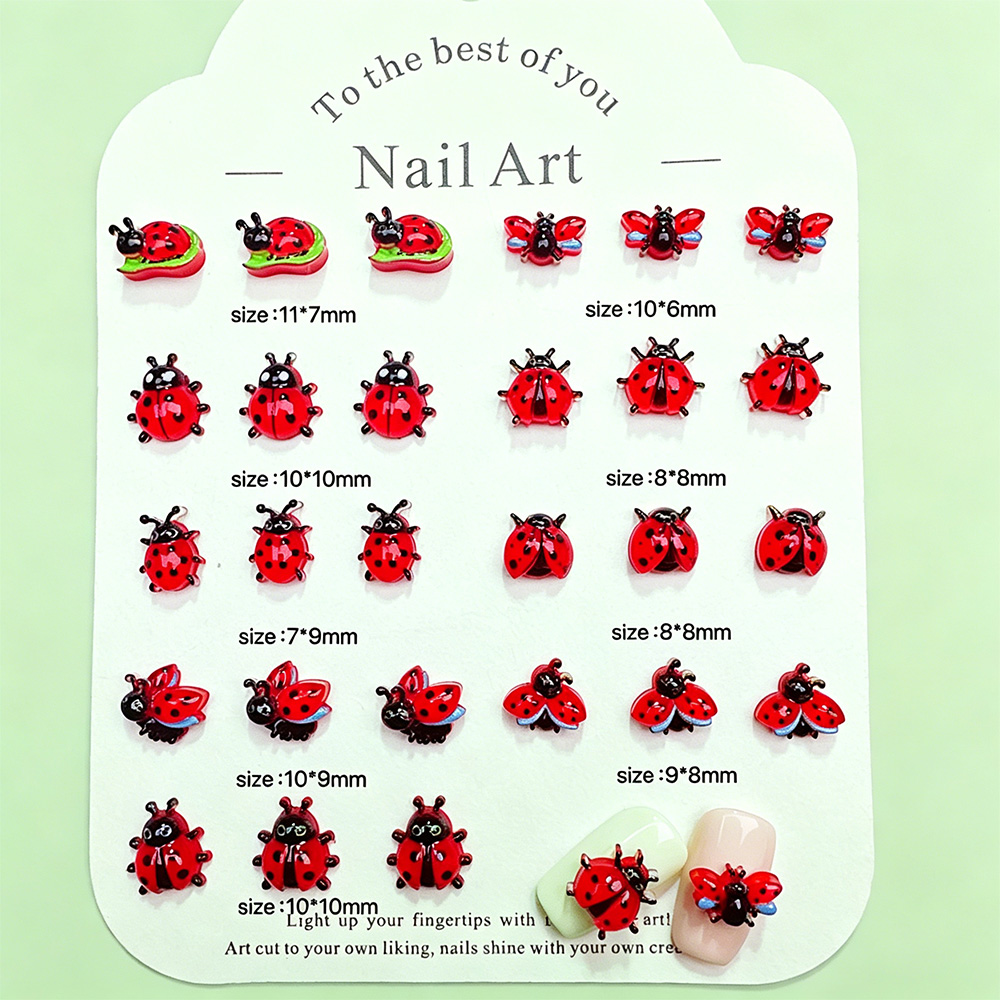 50Pcs 3D Mixed Cartoon Ladybug - Art Craft Ladybug recension och pris