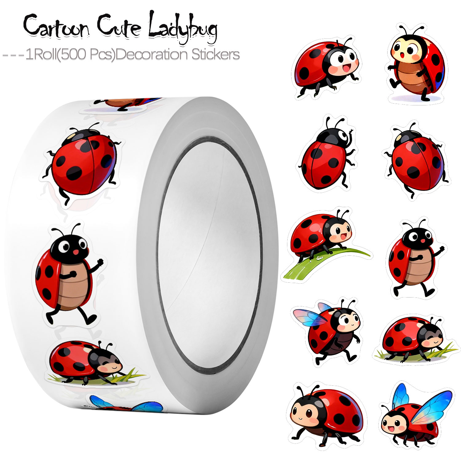 1Roll(500Pcs)10 Irregular Cart - Art Craft Ladybug recension och pris