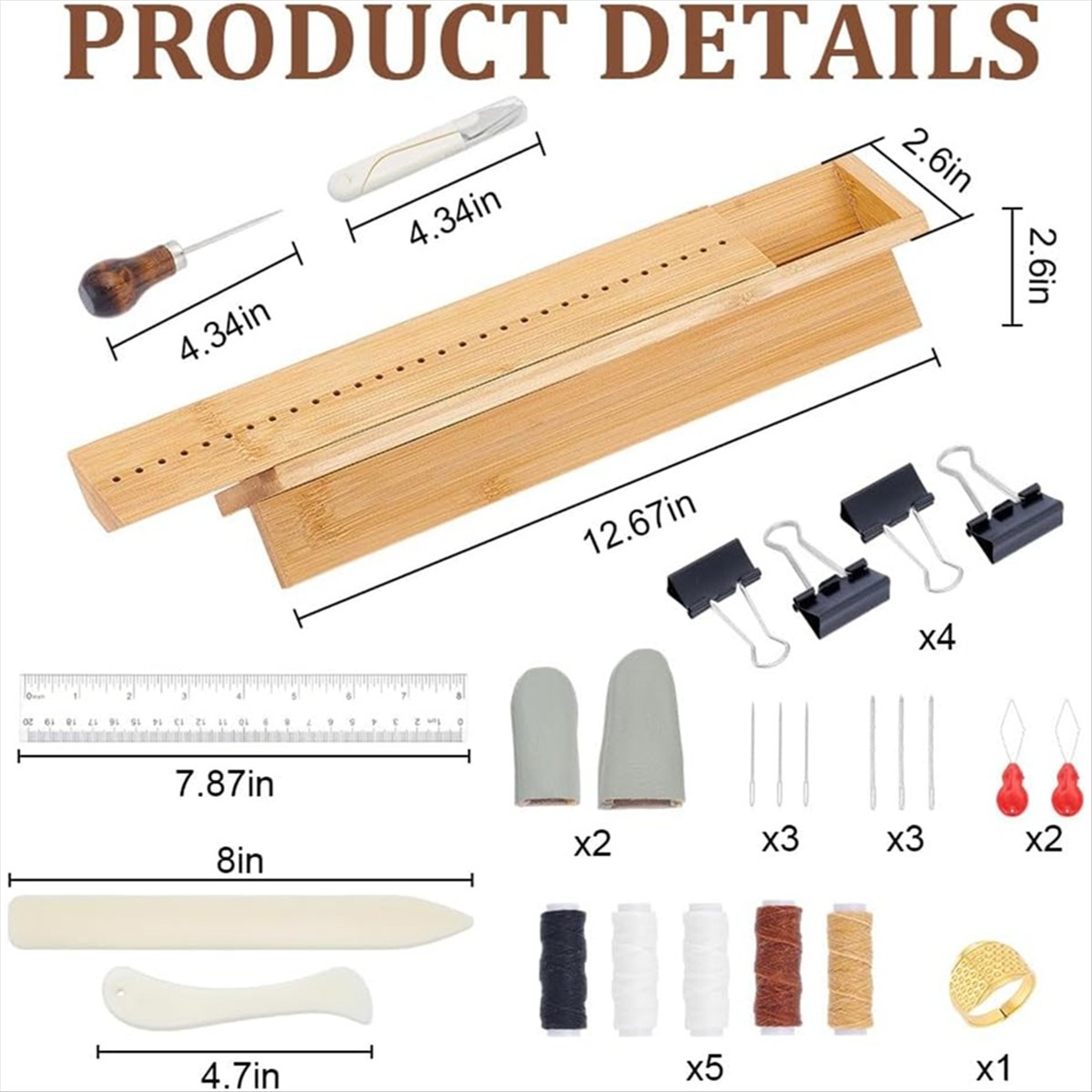 *X07A 26 Pcs Bamboo Book-Bindi - Bookbinding Supply Kit recension och pris