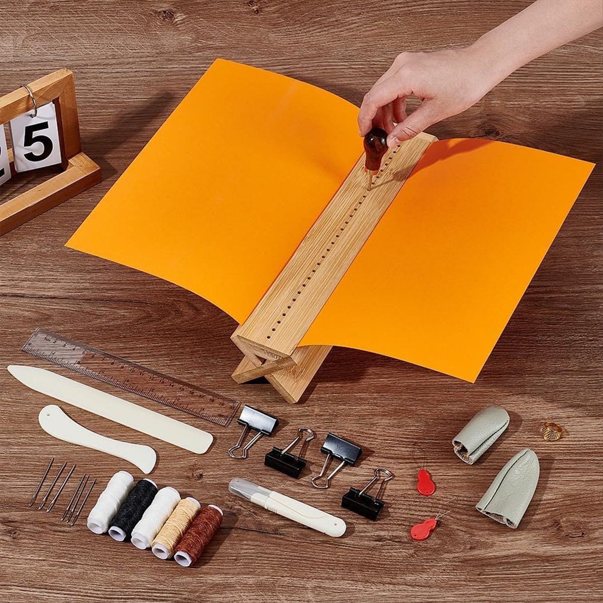 *X07A 26 Pcs Bamboo Book-Bindi - Bookbinding Supply Kit recension och pris