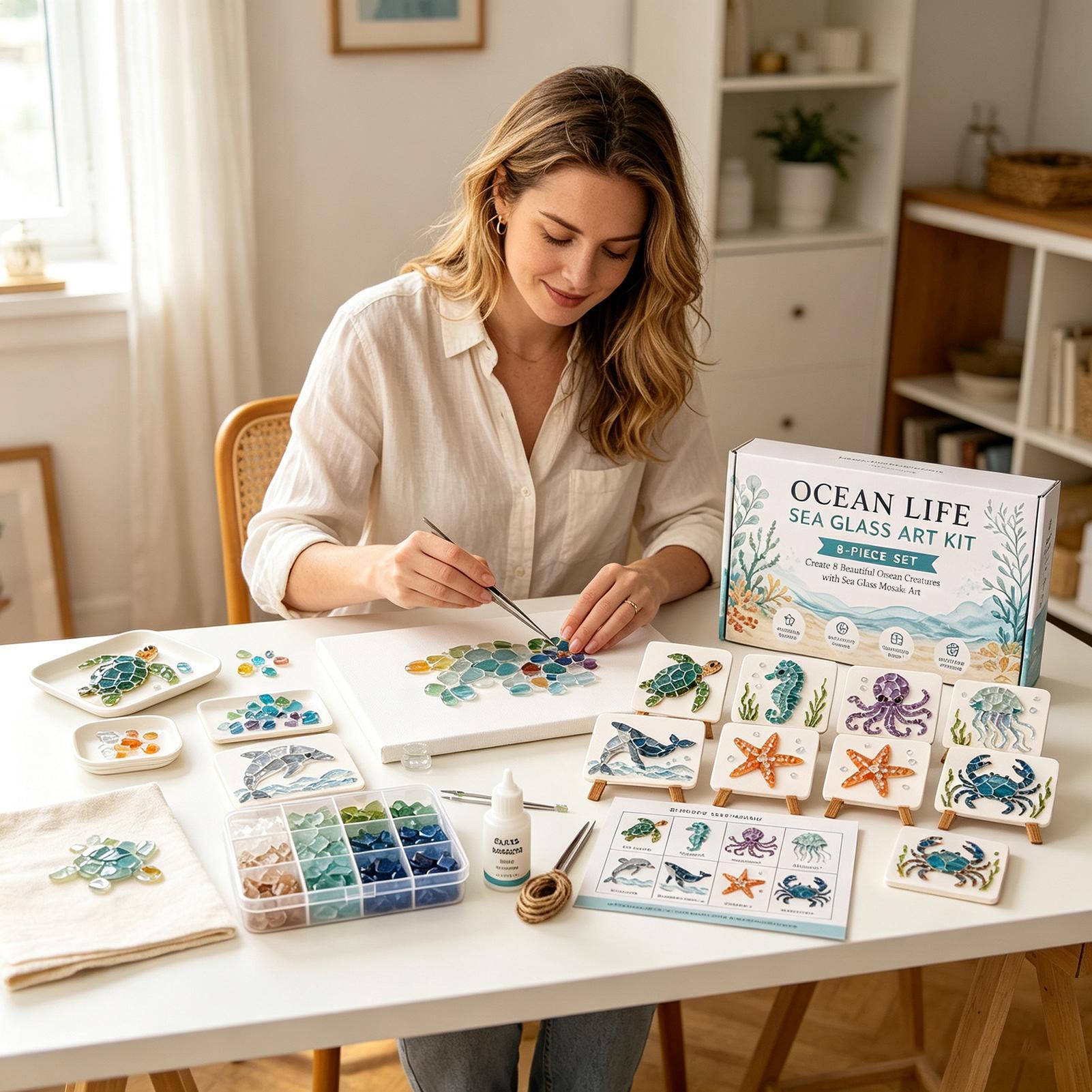 1pc Ocean Life Sea Glass Mosai - Art Craft Gifts For Adults recension och pris