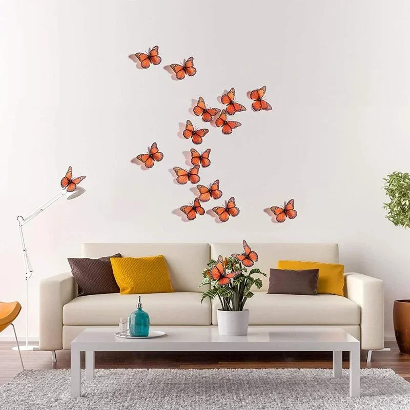 New 10Pcs 3D Monarch Butterfly - Art Craft Furniture recension och pris