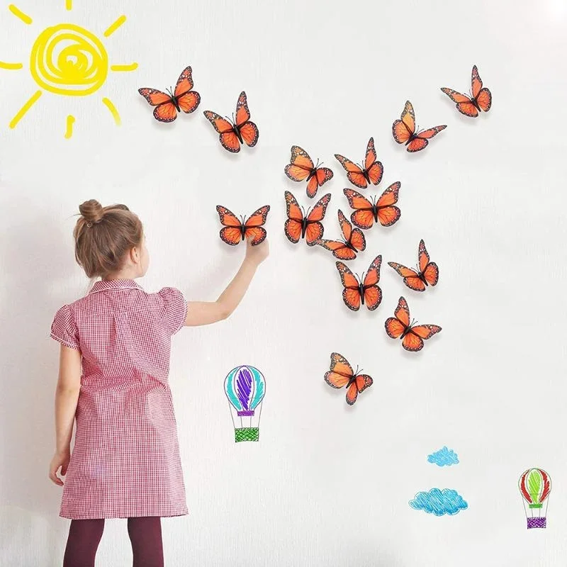 New 10Pcs 3D Monarch Butterfly - Art Craft Furniture recension och pris