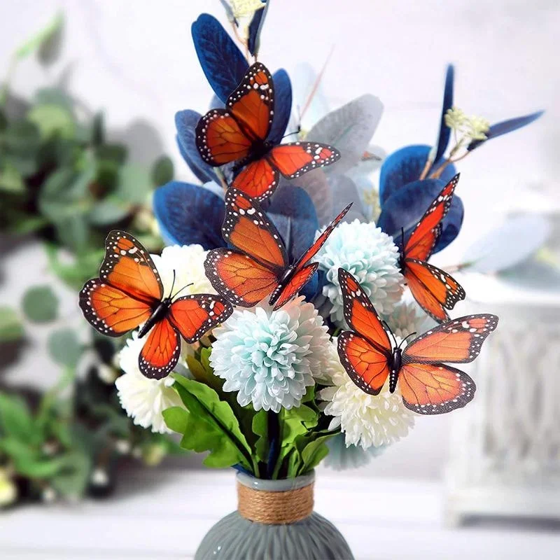 New 10Pcs 3D Monarch Butterfly - Art Craft Furniture recension och pris