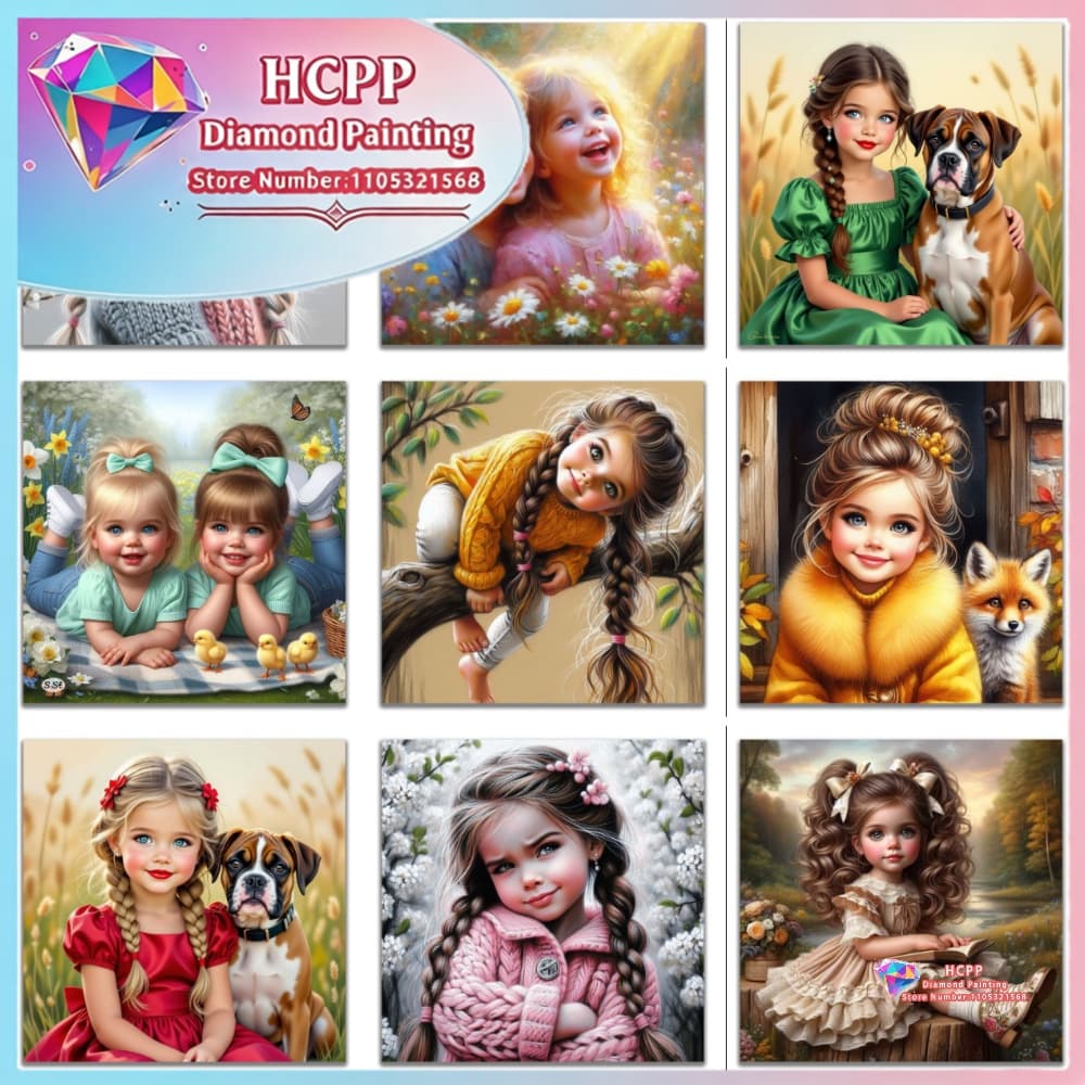 Cute girl diamond painting kit - Unique Art Craft recension och pris